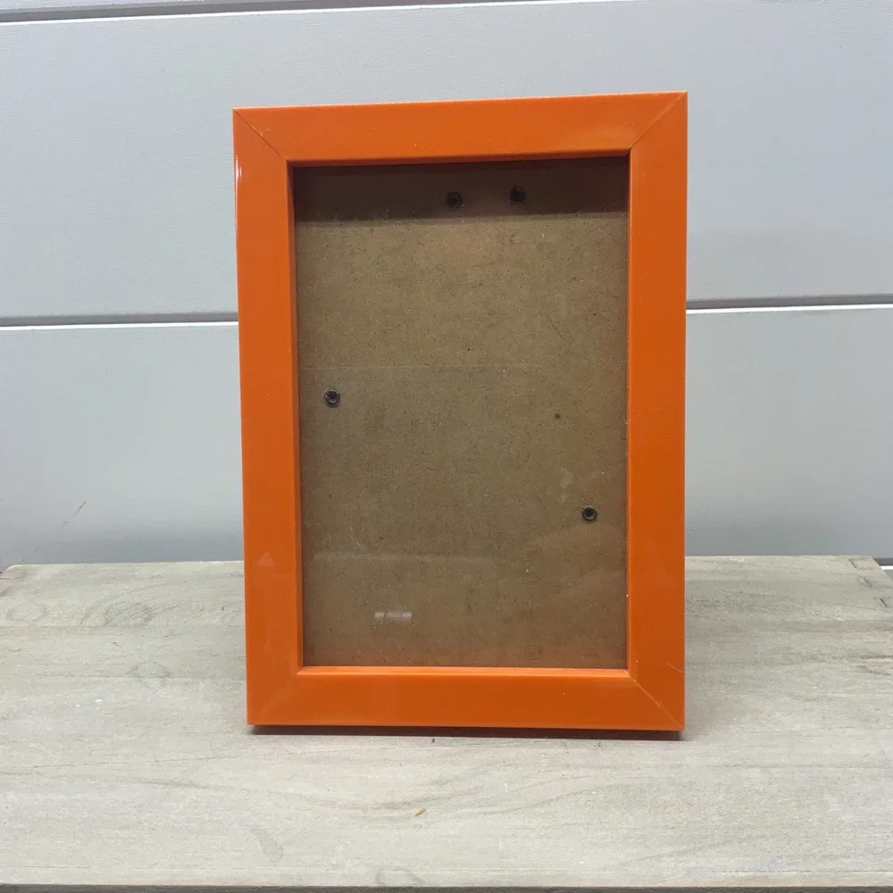 Modern Glossy Orange 4x6 Picture Frame Tabletop Wall Mount Home Decor